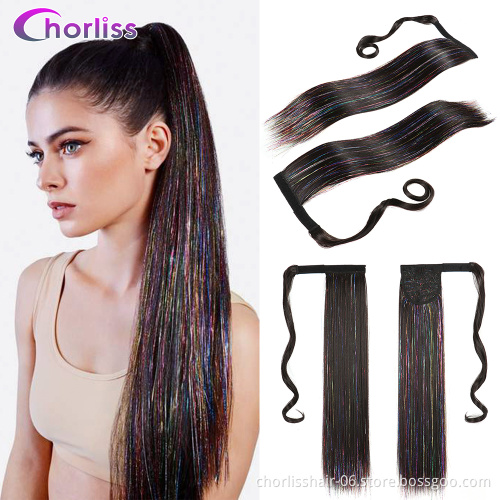 Wholesale New Arrive Blonde Kinky Curly Clip In Ponytail Hair 24 Inches 120g Long Wrap Around Synthetic Hair Ponytail Extensions